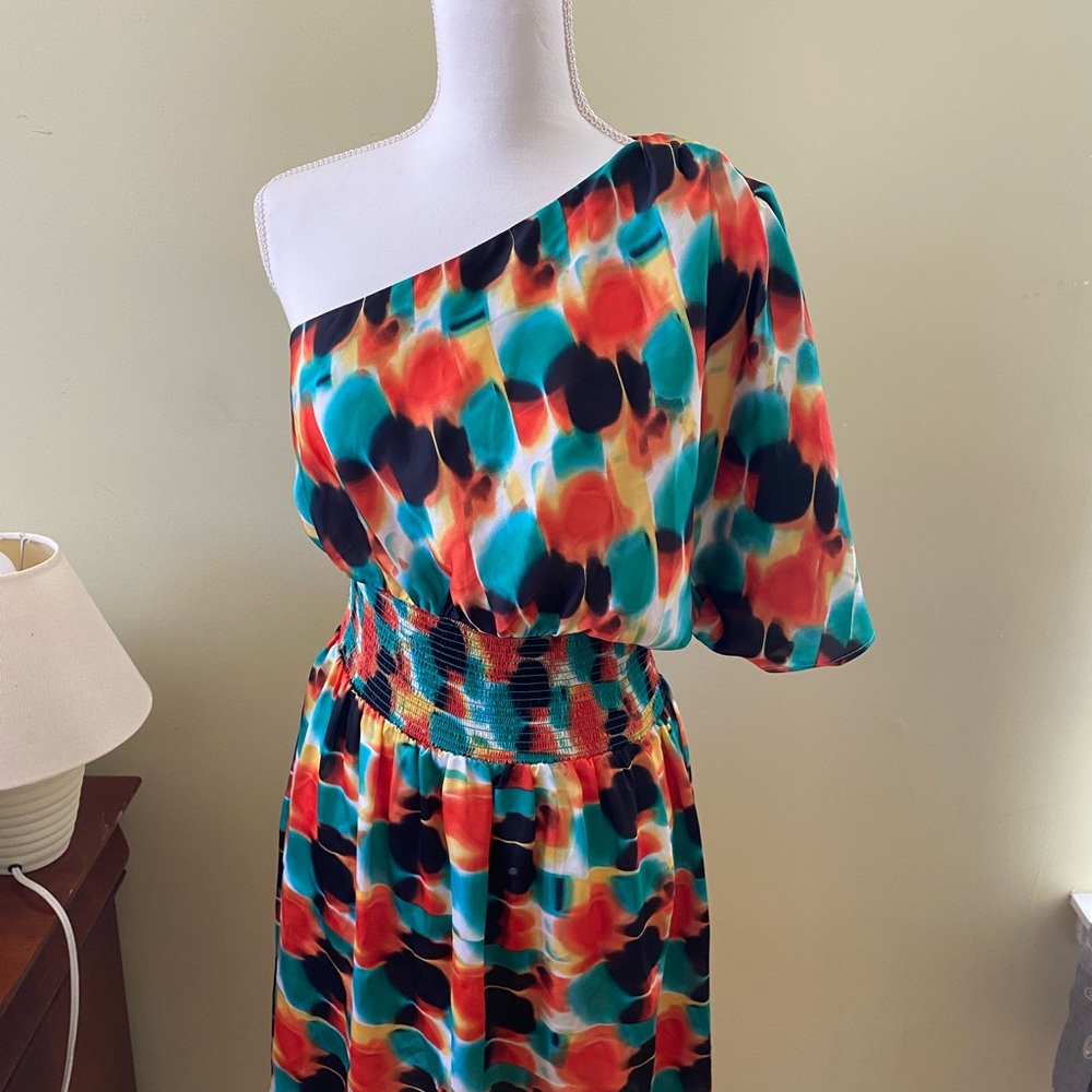 Laundry by Design Mini One Shoulder Short Sleeve dress